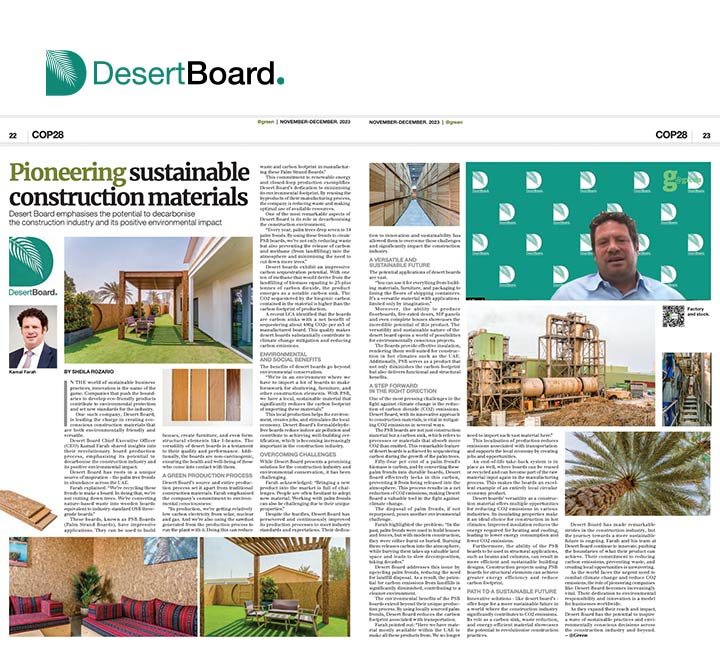 Pioneering Sustainable Construction Materials – Mr. Kamal Farah for G@green