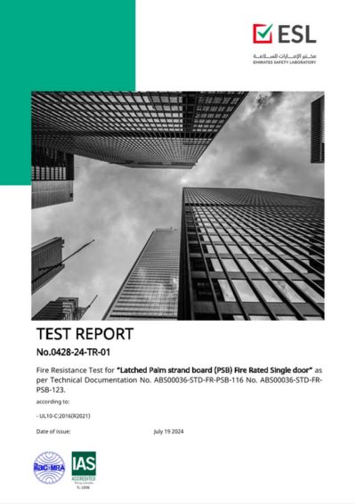 Door 30Min UL10C Test Report