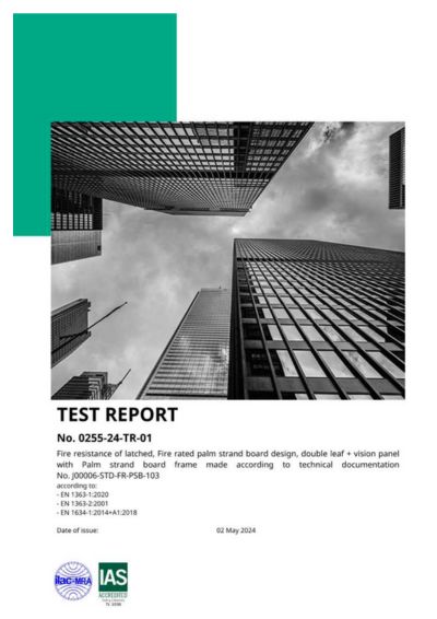Door 60Min EN Double Leaf PSB Frame with Vision Panel Test Report